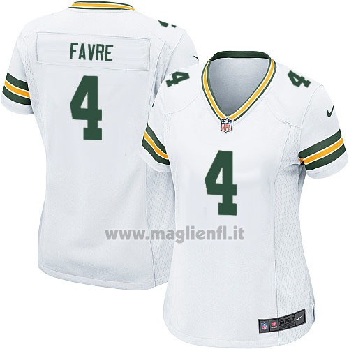 Maglia NFL Game Donna Green Bay Packers Favre Bianco2